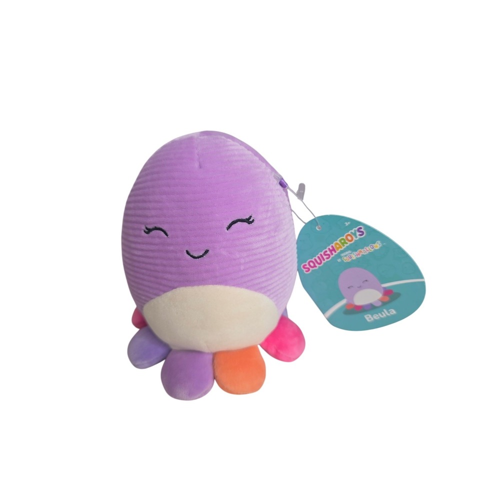 Squishmallows Beula the Octopus Squisharoys Purple Corduroy Plush 5Inch NWTFun